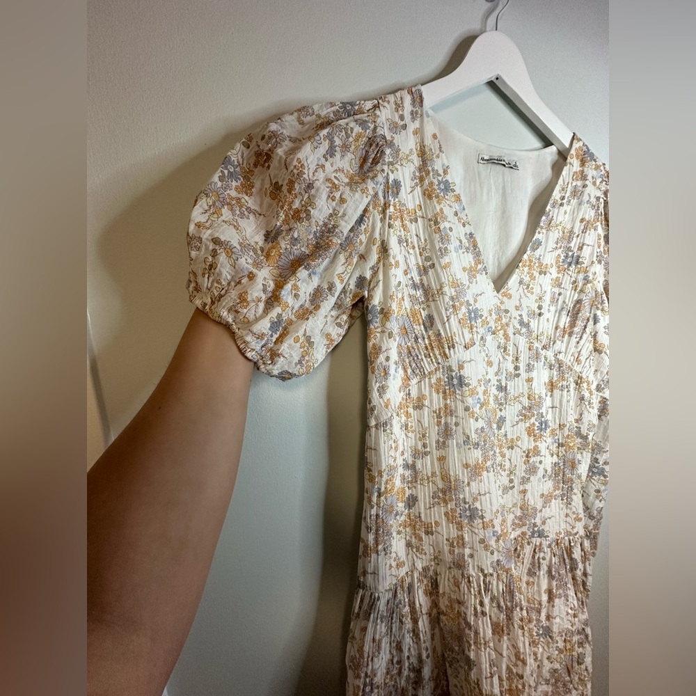 Abercrombie & Fitch Y2K Boho Cottage Core Floral  Coastal Mini Dress  Sz Small - Picture 12 of 13